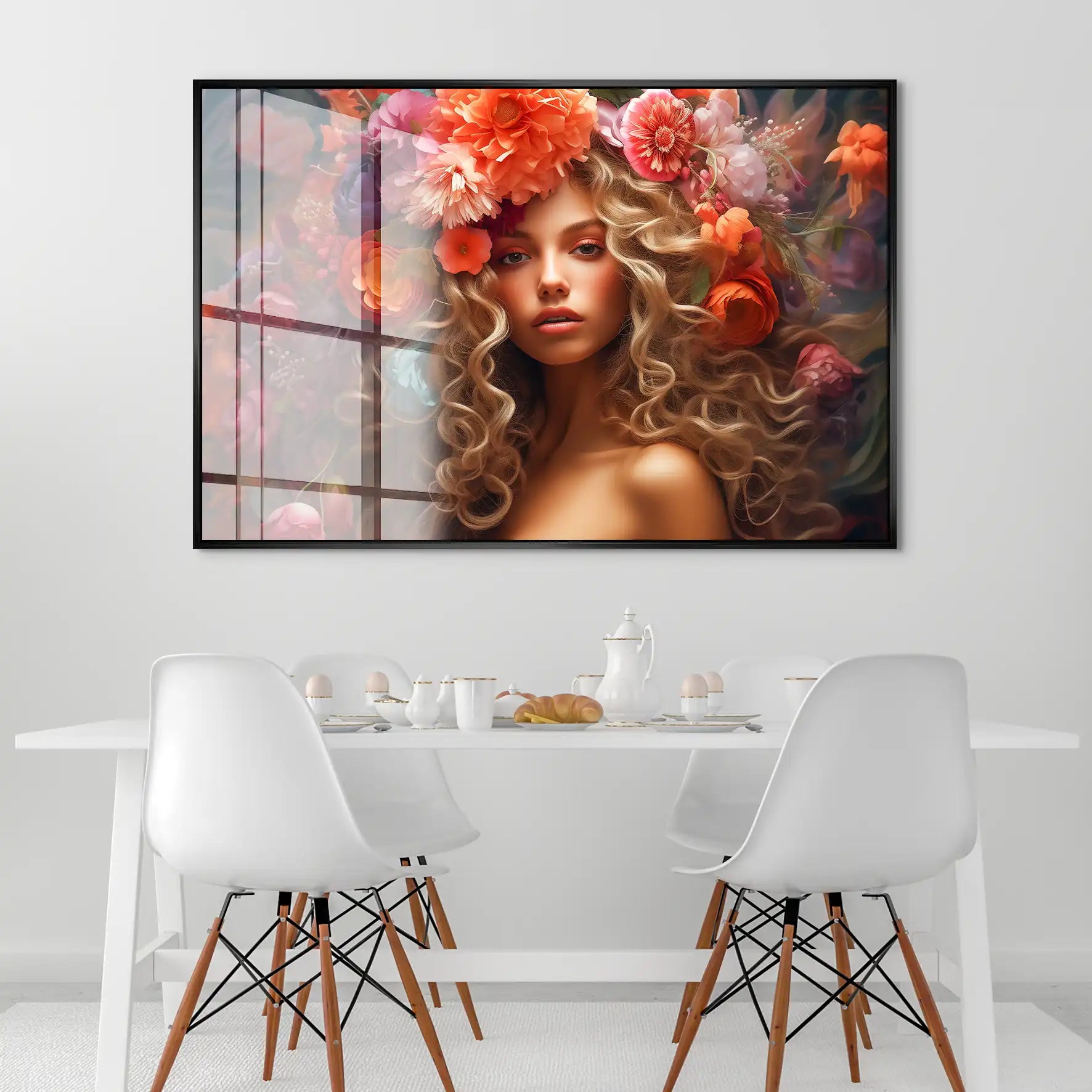 Blumen Mädchen Acrylglas Bild INGALERIE