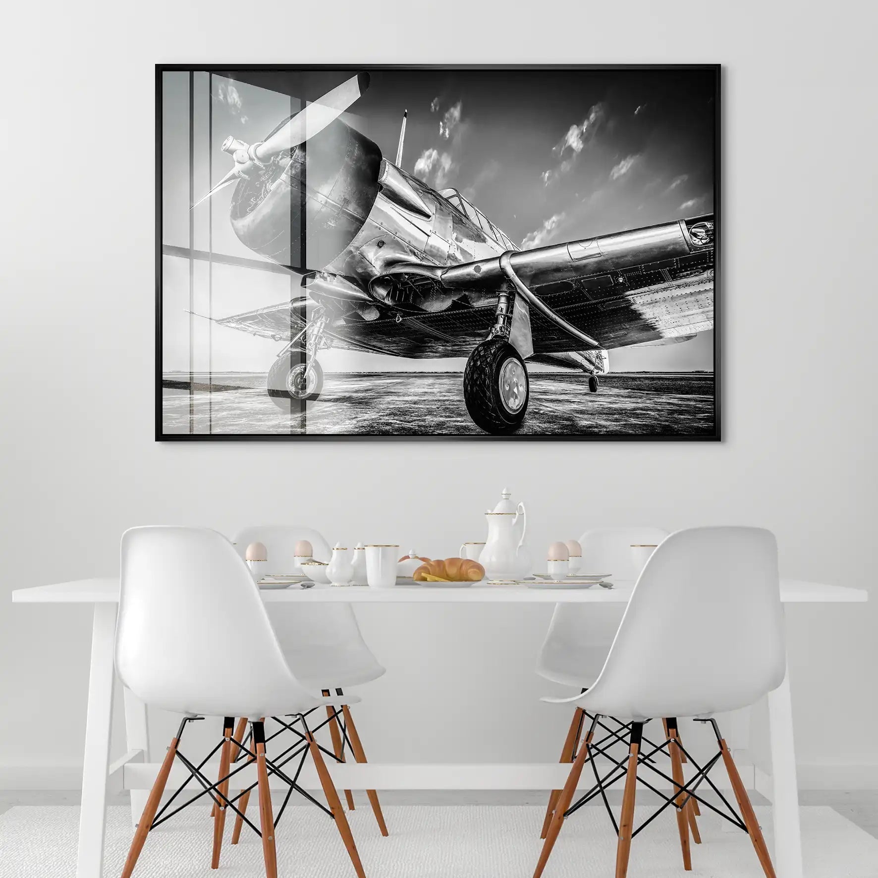 Vintage Proppeller Flugzeug Acrylglas Bild INGALERIE