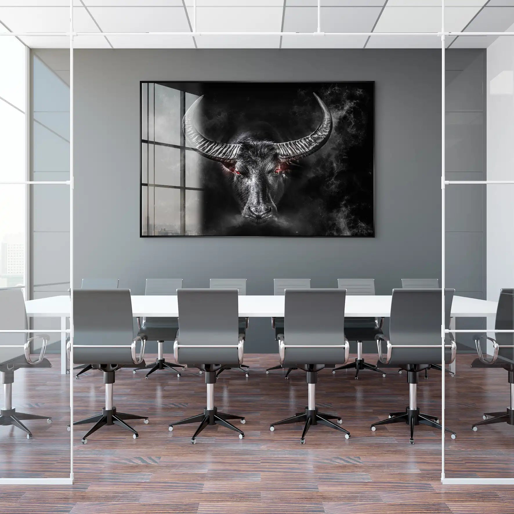 Stier Black Style Acrylglas Bild INGALERIE