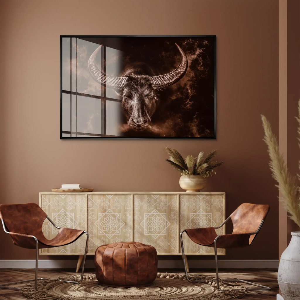 Stier Vintage Acrylglas Bild INGALERIE