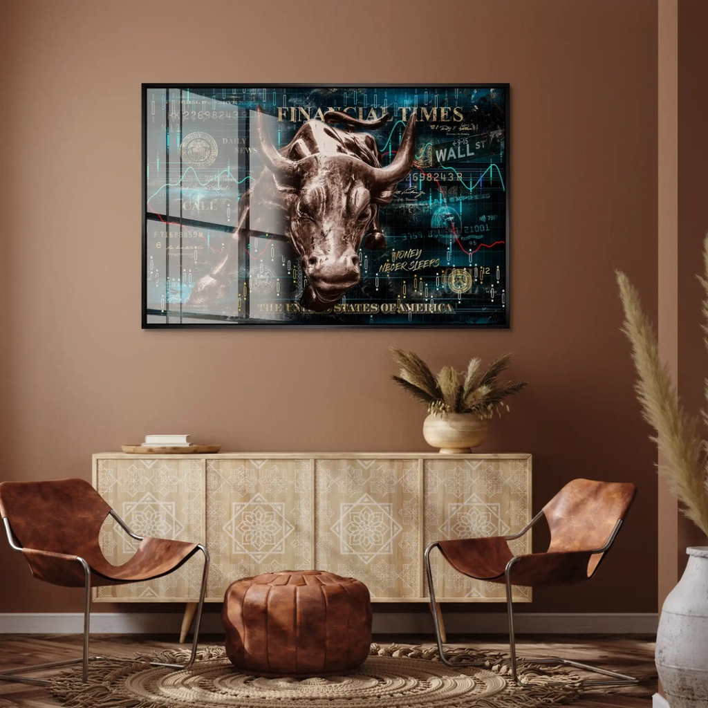 Wallstreet Bulle Pop Art Acrylglas Bild INGALERIE