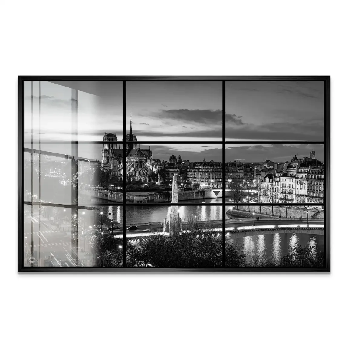 Paris Lights Noir Acrylglas Bild