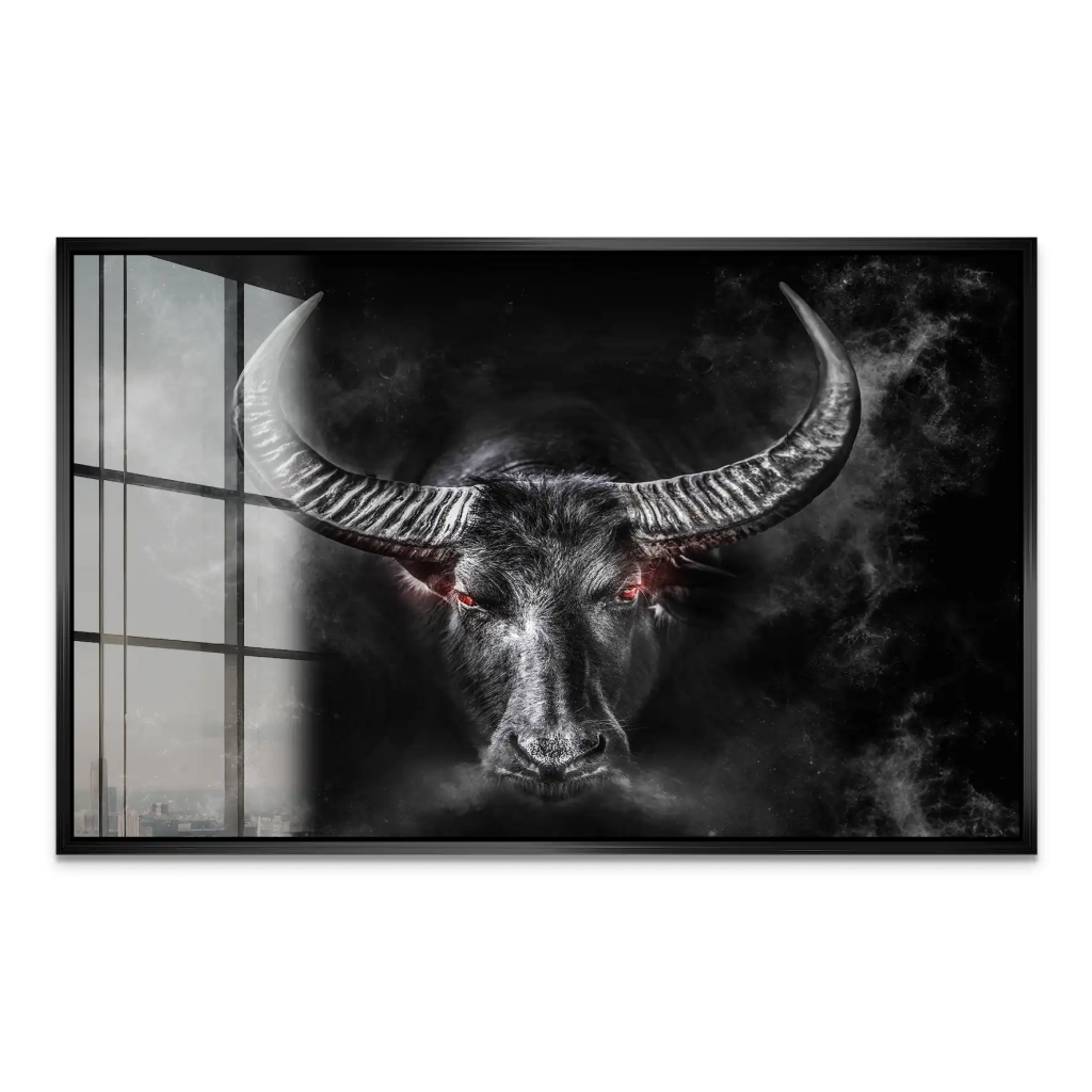 Stier Black Style Acrylglas Bild INGALERIE