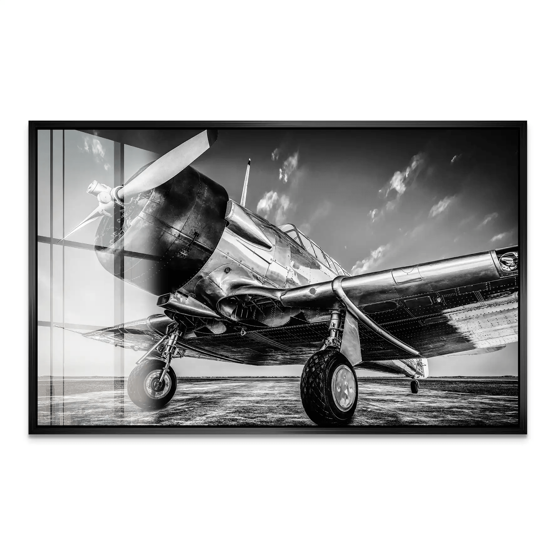 Vintage Proppeller Flugzeug Acrylglas Bild INGALERIE