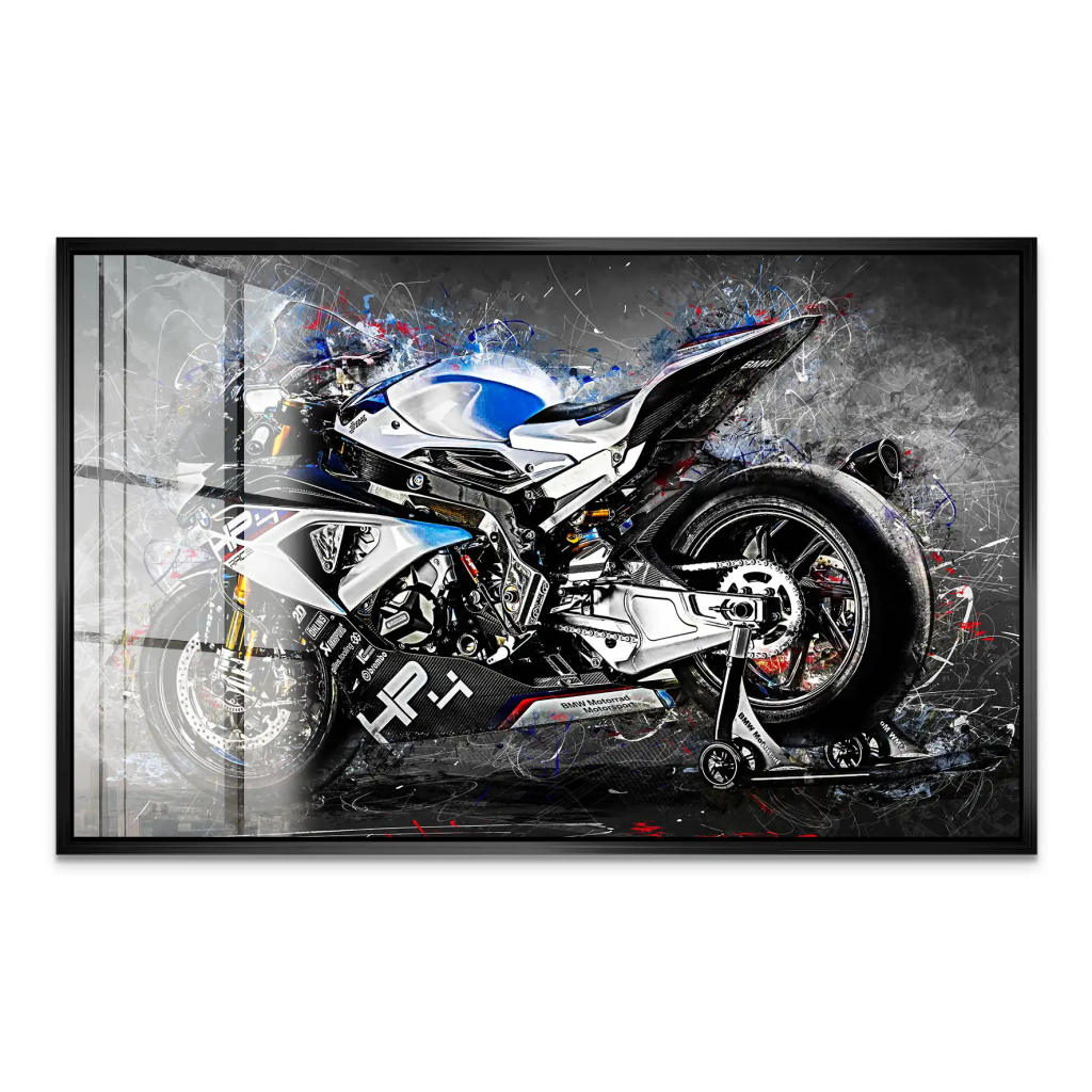 BMW HP4 Race Abstrakt Kunst Acrylglas Bild INGALERIE