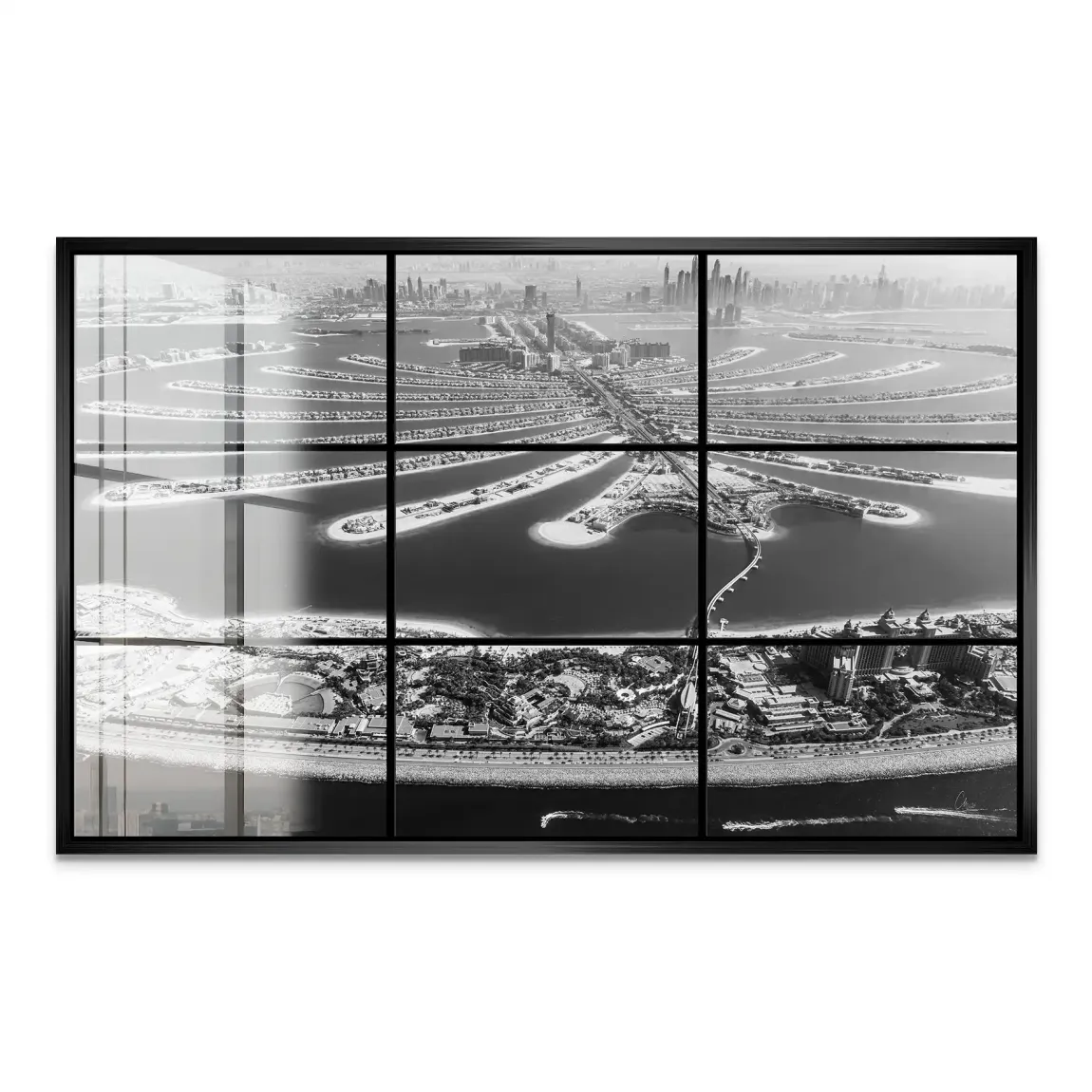 Palm View Dubai Noir Acrylglas Bild