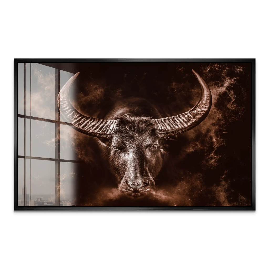 Stier Retro Style Acrylglas Bild INGALERIE