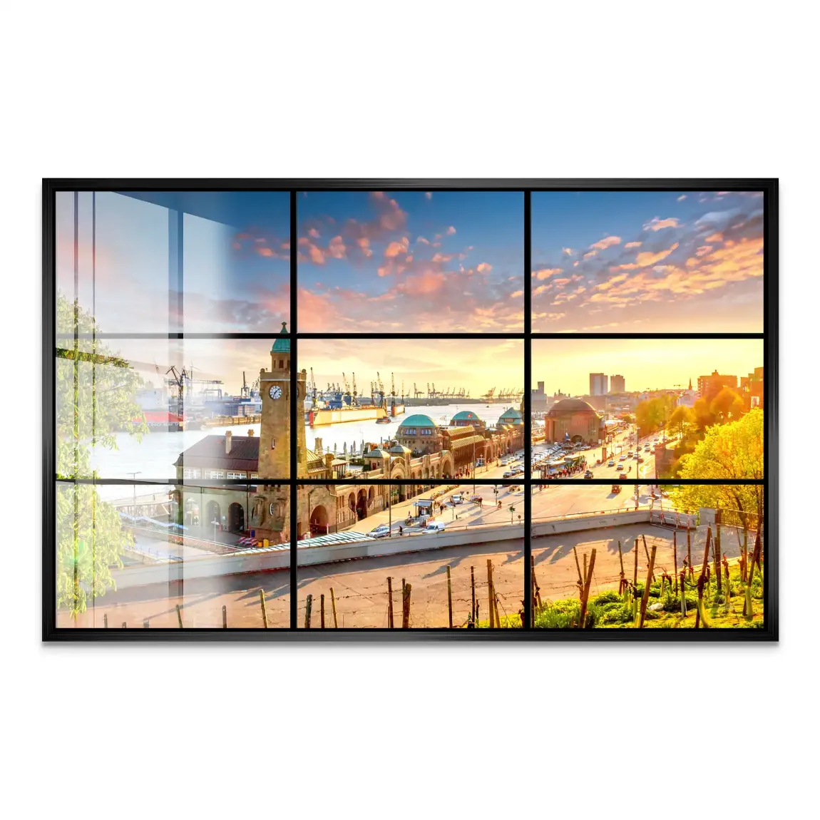 Hamburg Sunset View Acrylglas Bild