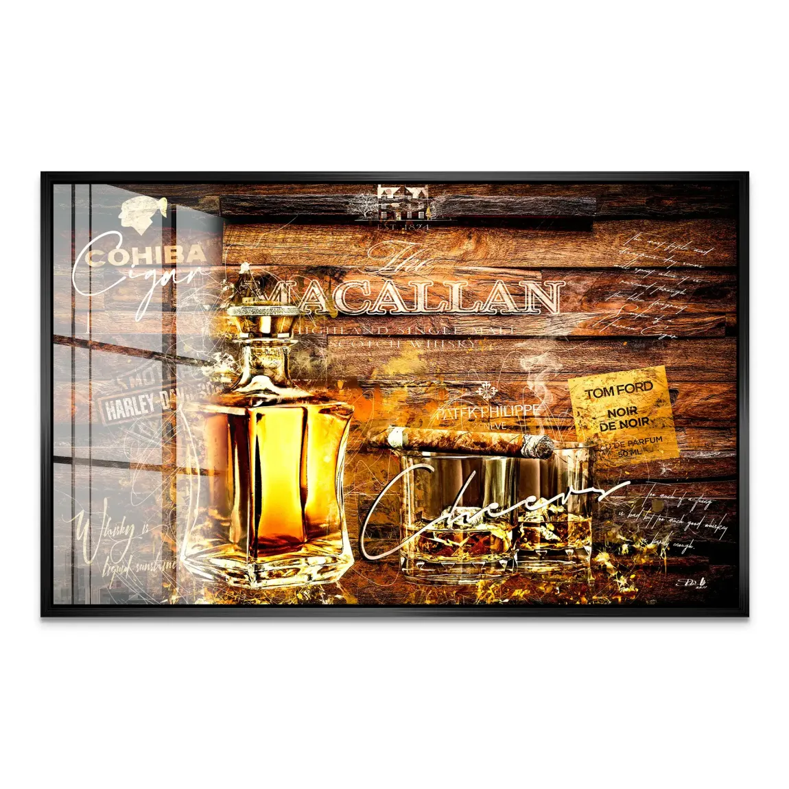 Whisky Holz und Eleganz Acrylglas Bild INGALERIE