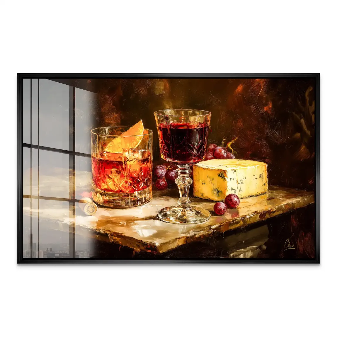 Wein & Käse Acrylglas Bild