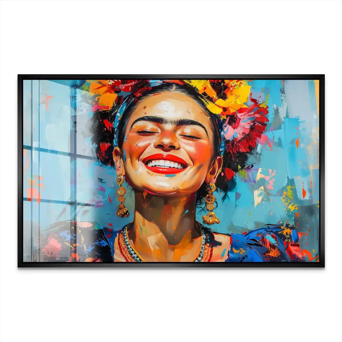 Lachende Frida Kahlo Nr.2 Acrylglas Bild INGALERIE