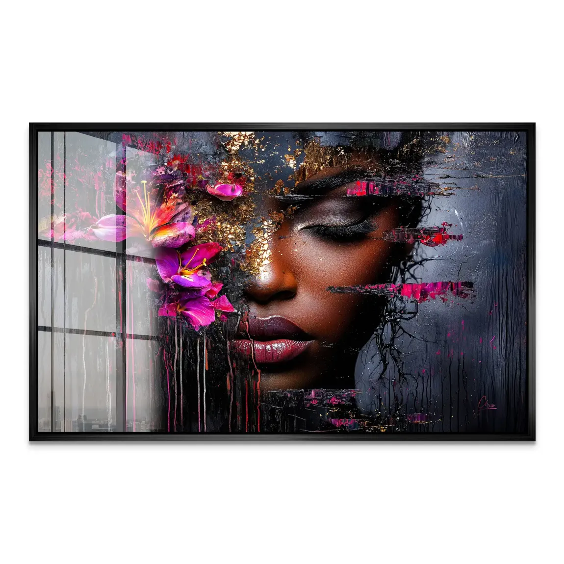 Magie aus Farbe und Gold Acrylglas Bild INGALERIE