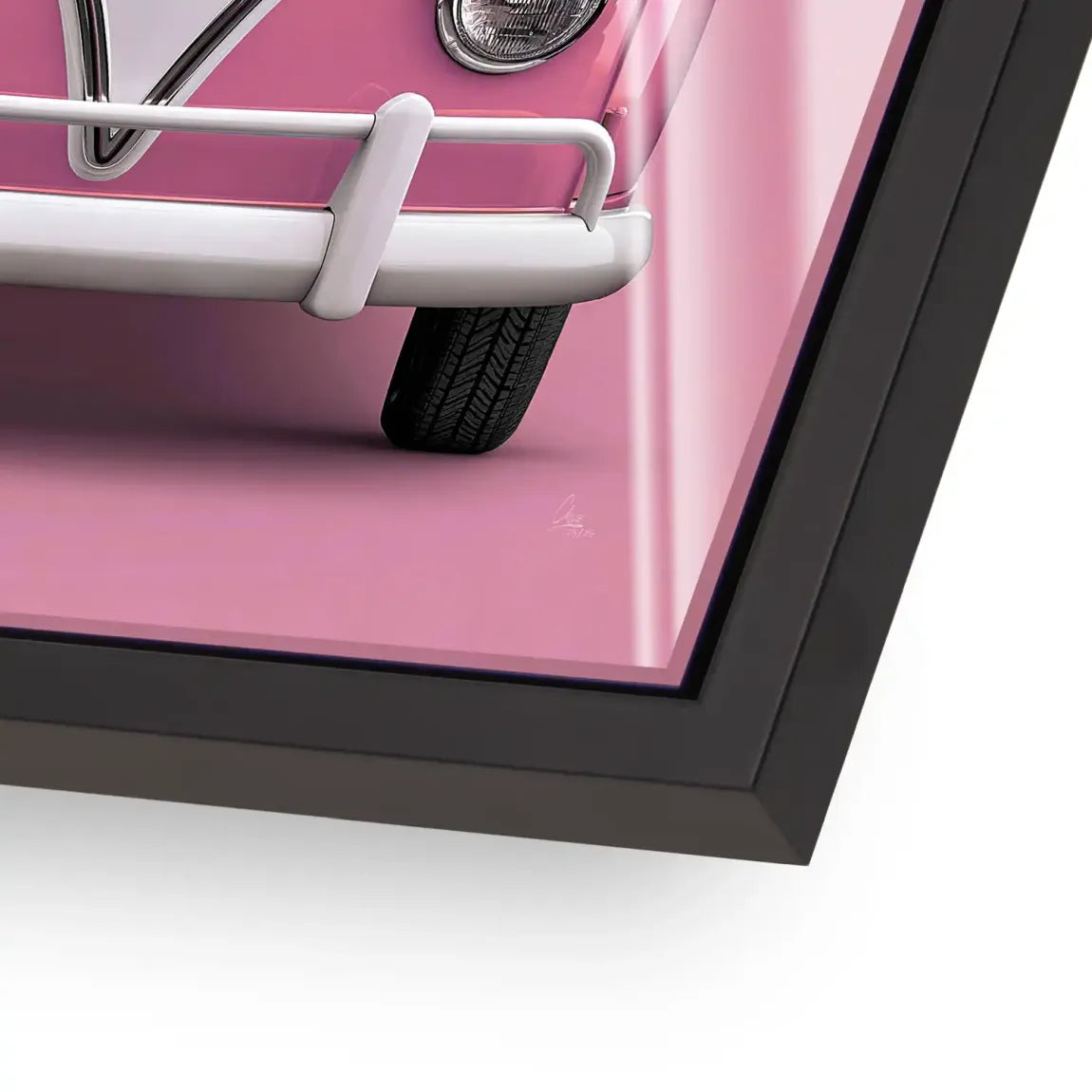Pink VW Bulli Acrylglasbild