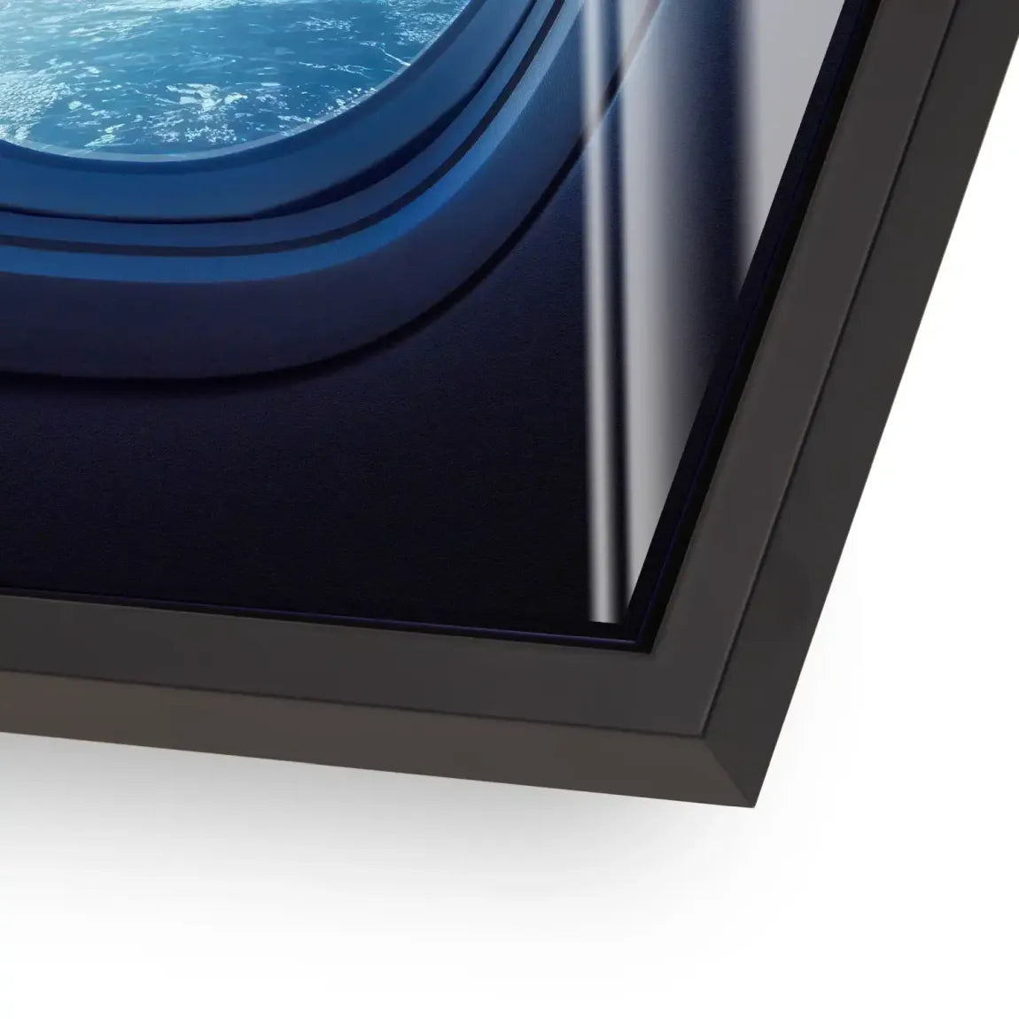 Flugzeugfenster Galaxie Acrylglasbild