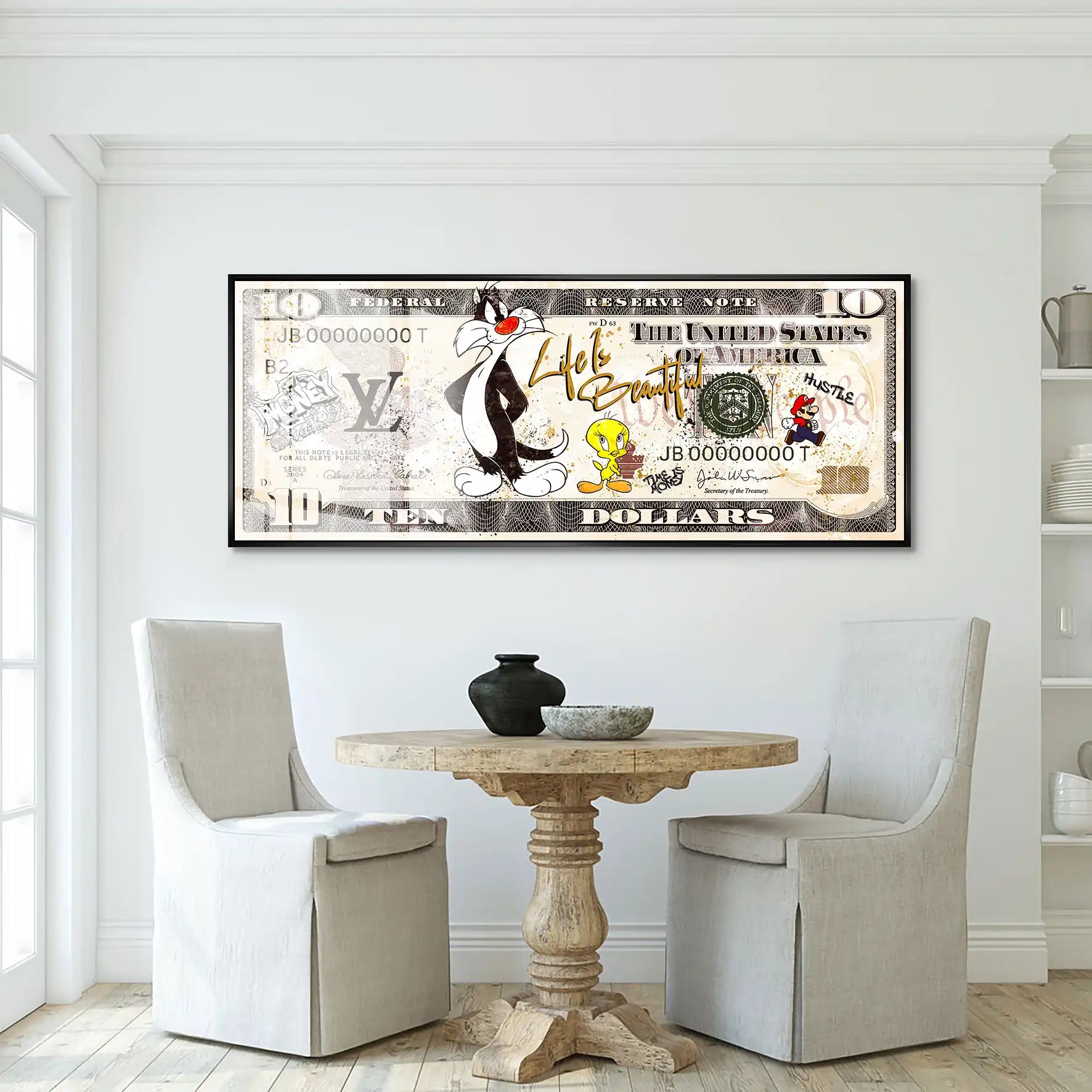 Tweety und Sylverster Dollar Acrylglas Bild INGALERIE