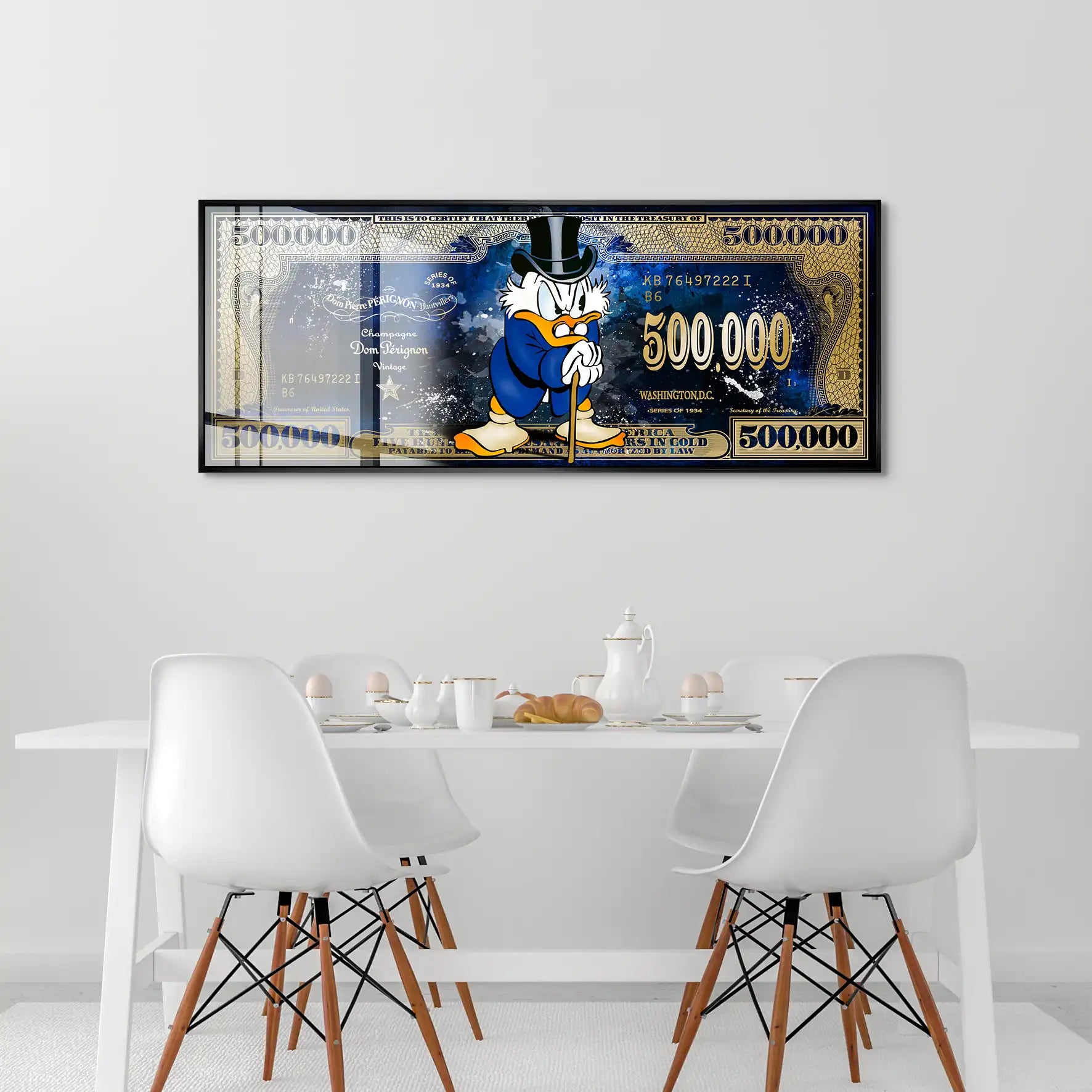 Dagobert Blue Scrooge Dollar Acrylglas Bild INGALERIE
