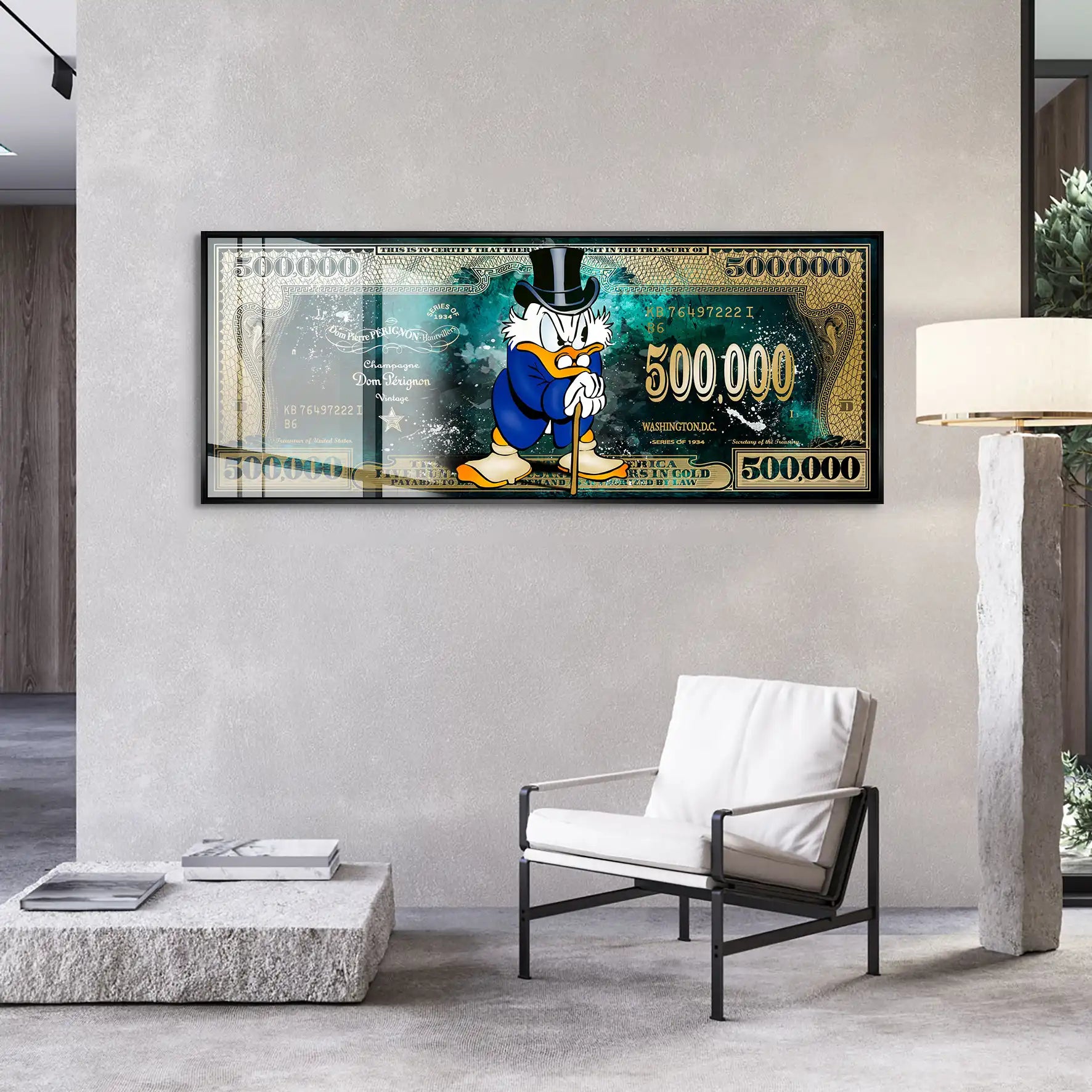 Dagobert Green Scrooge Dollar Acrylglas Bild INGALERIE