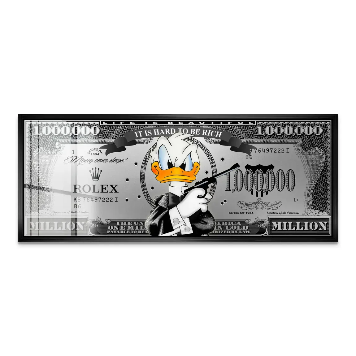 Donald Duck License to Bill Pop Art DollarAcrylglas Bild INGALERIE