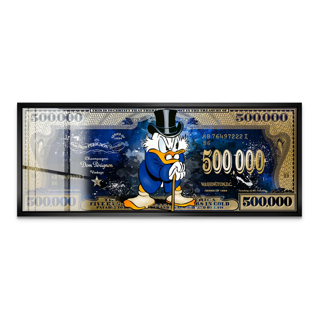 Dagobert Blue Scrooge Dollar Acrylglas Bild INGALERIE
