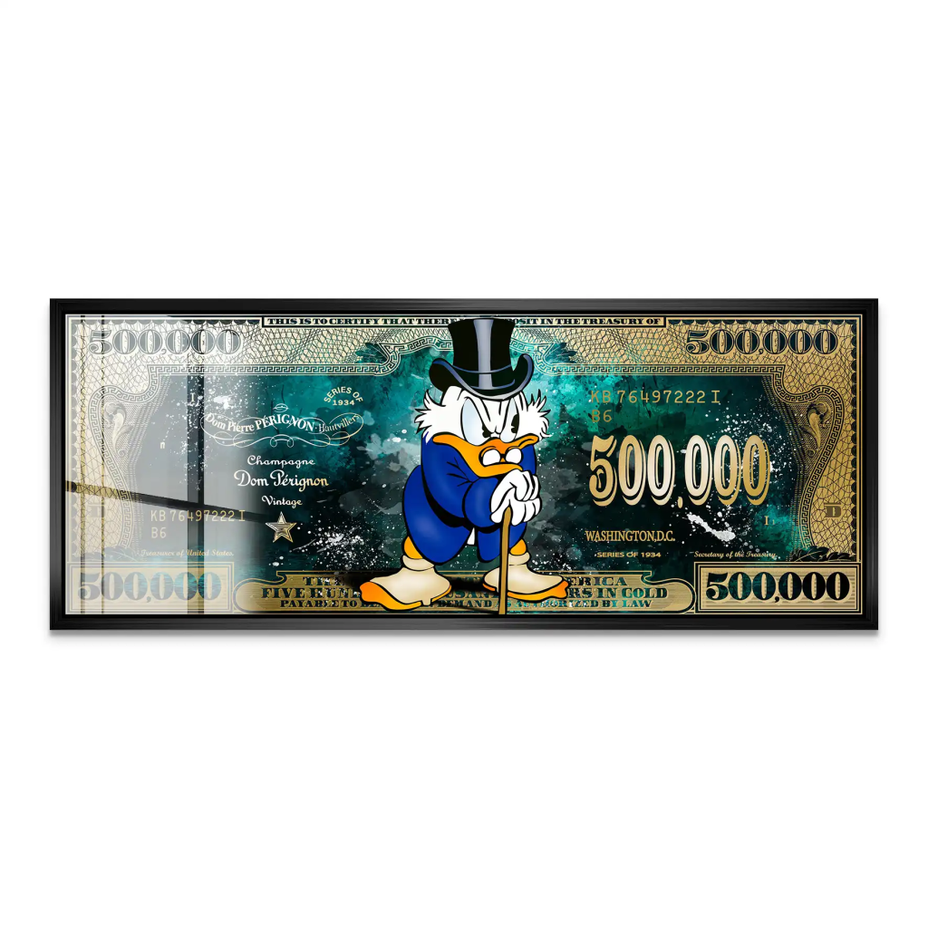 Dagobert Green Scrooge Dollar Acrylglas Bild INGALERIE