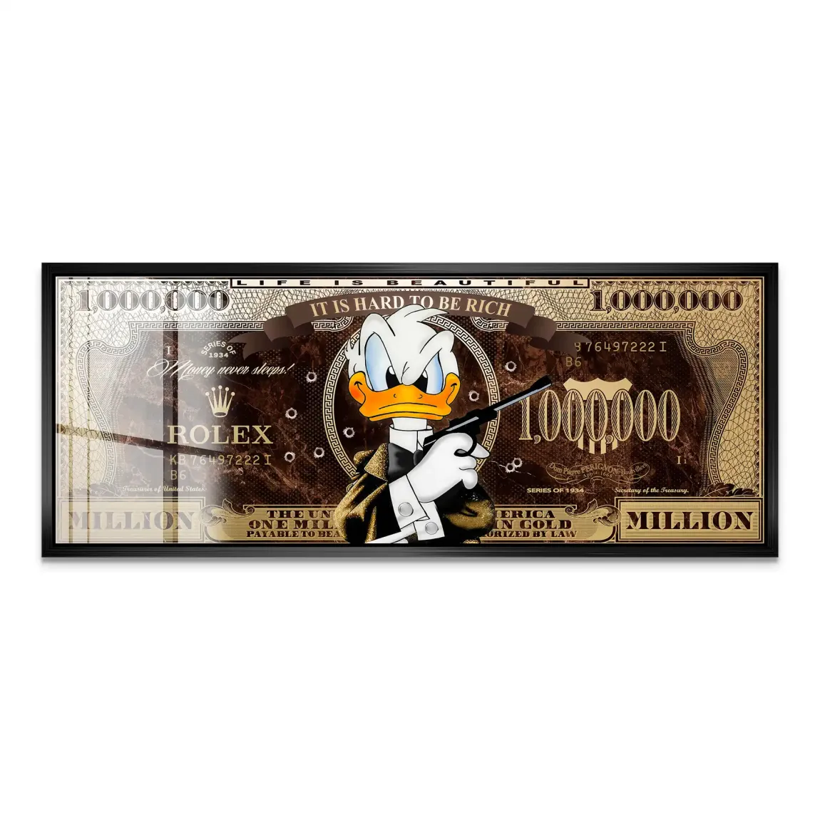 Donald Duck Rich State of Mind Pop Art Acrylglas Bild INGALERIE
