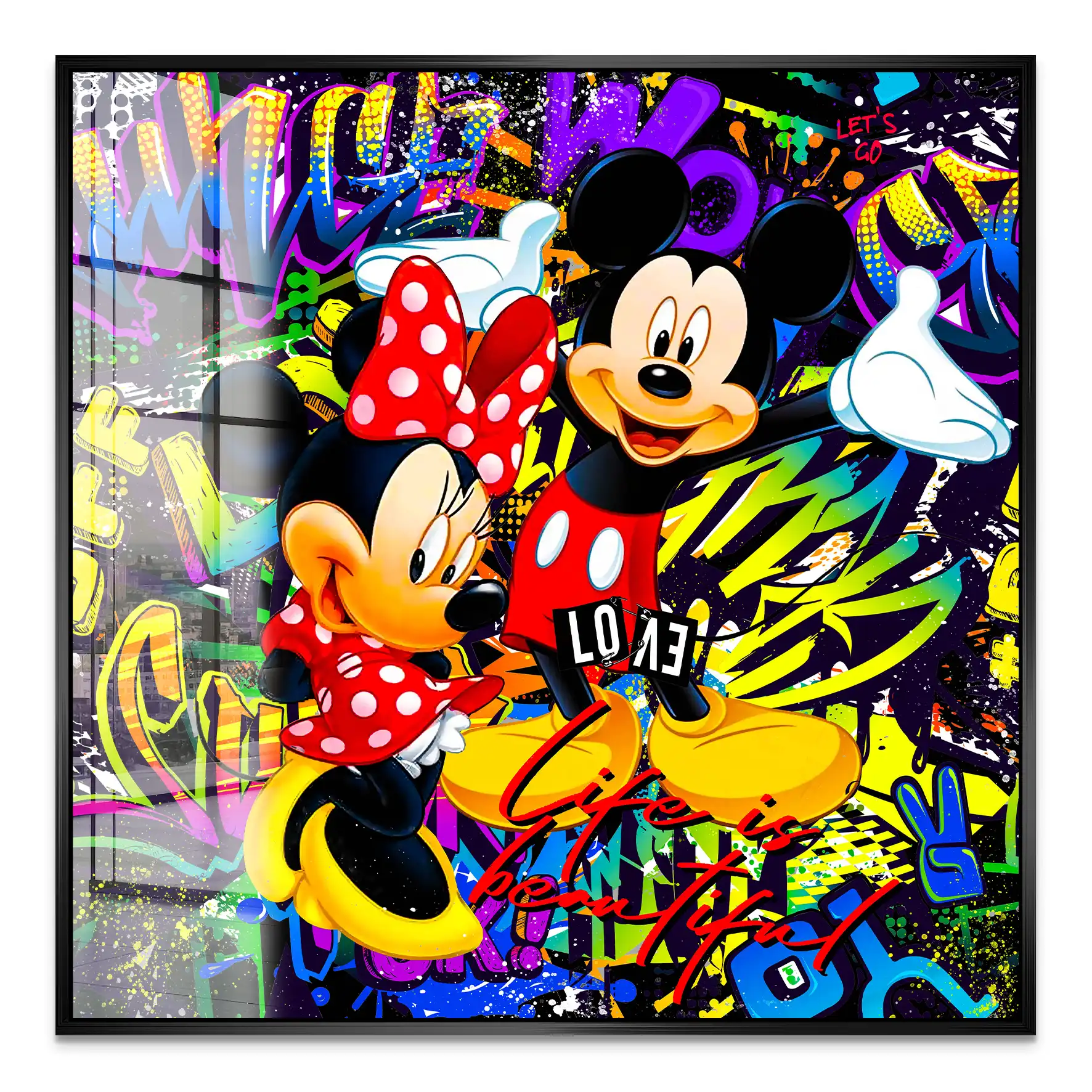 Micky & Minnie Graffiti Nr.2 Acrylglas Bild INGALERIE