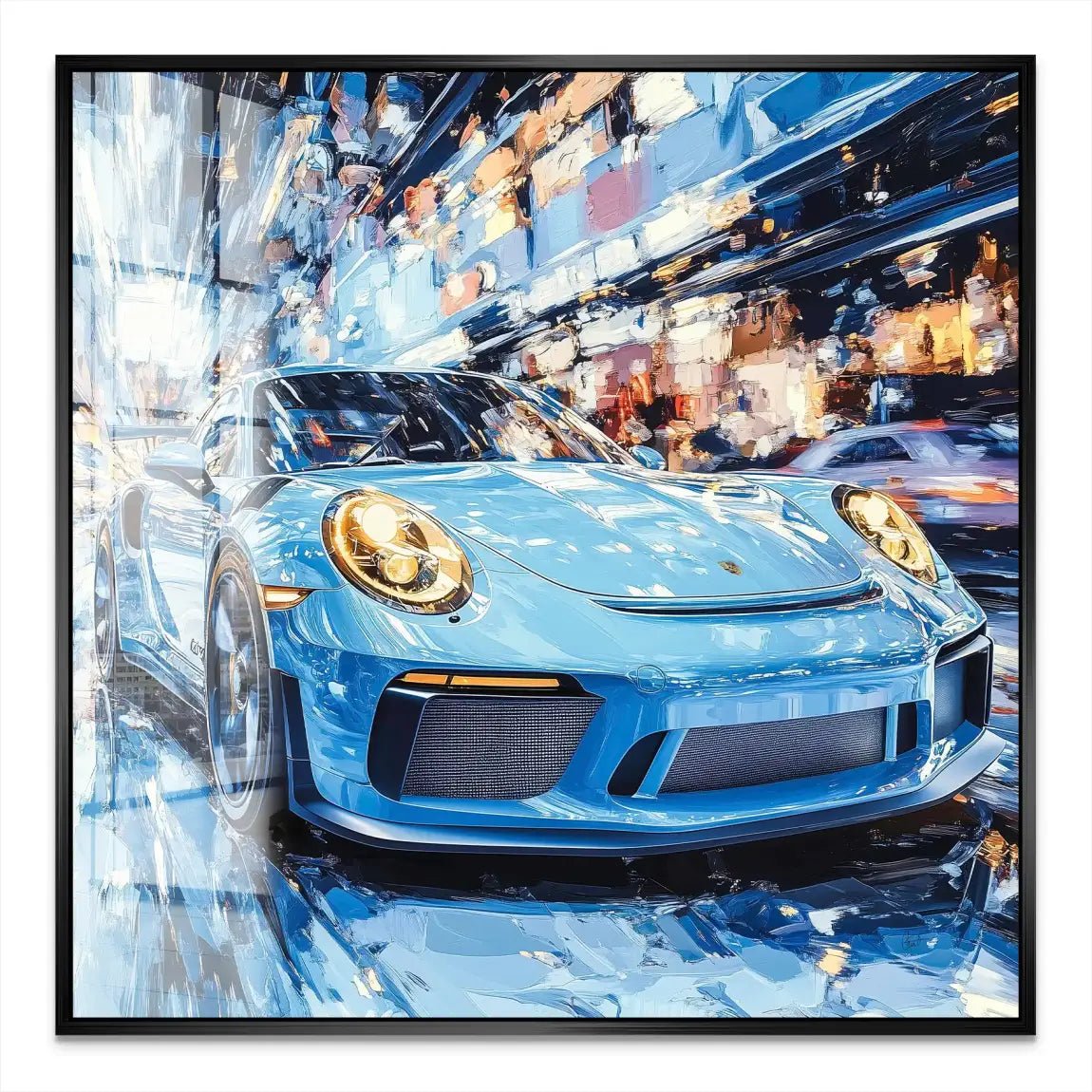 Porsche 911 Abstrakt Blue Acrylglas Bild INGALERIE