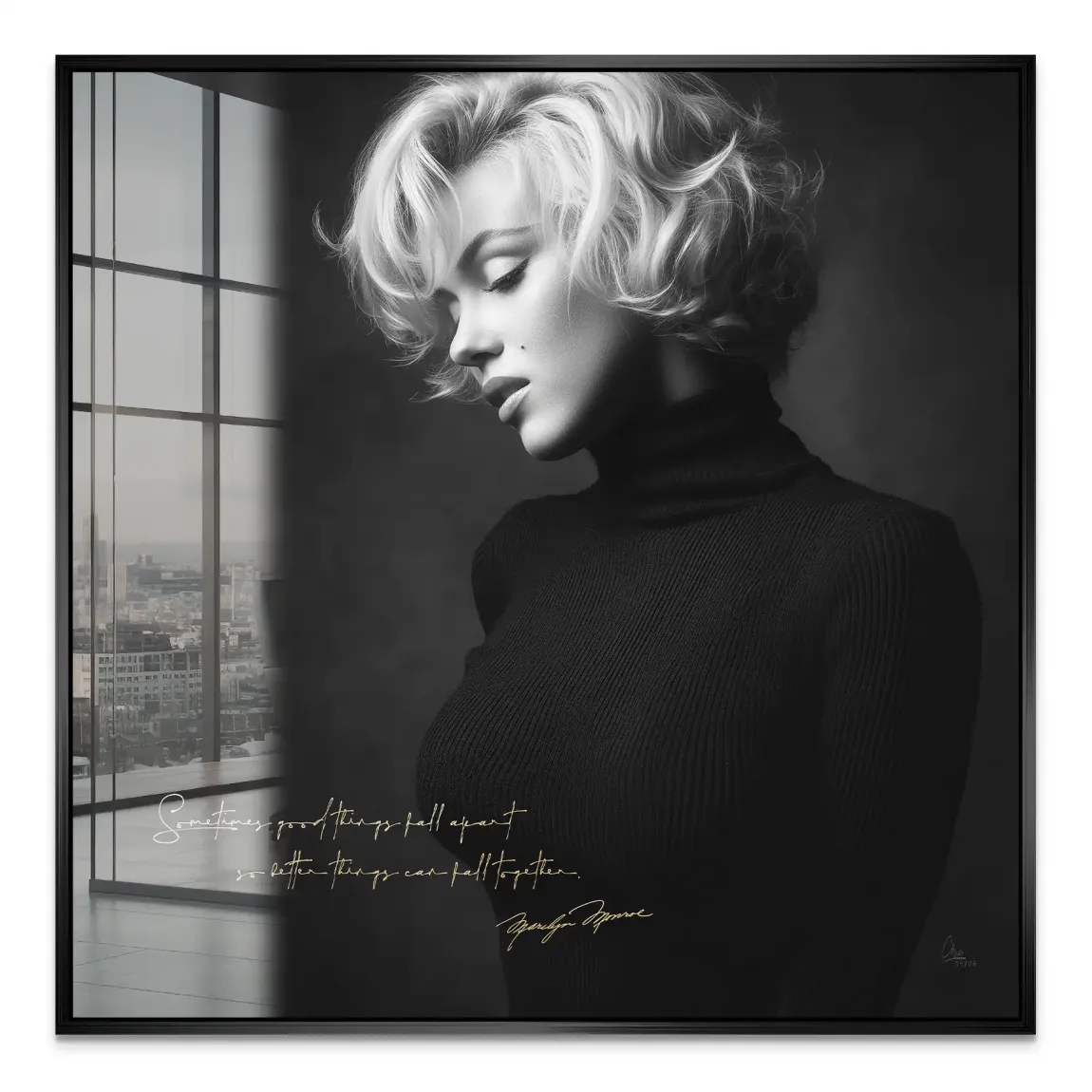 Marilyn Monroe Zitat Acrylglasbild