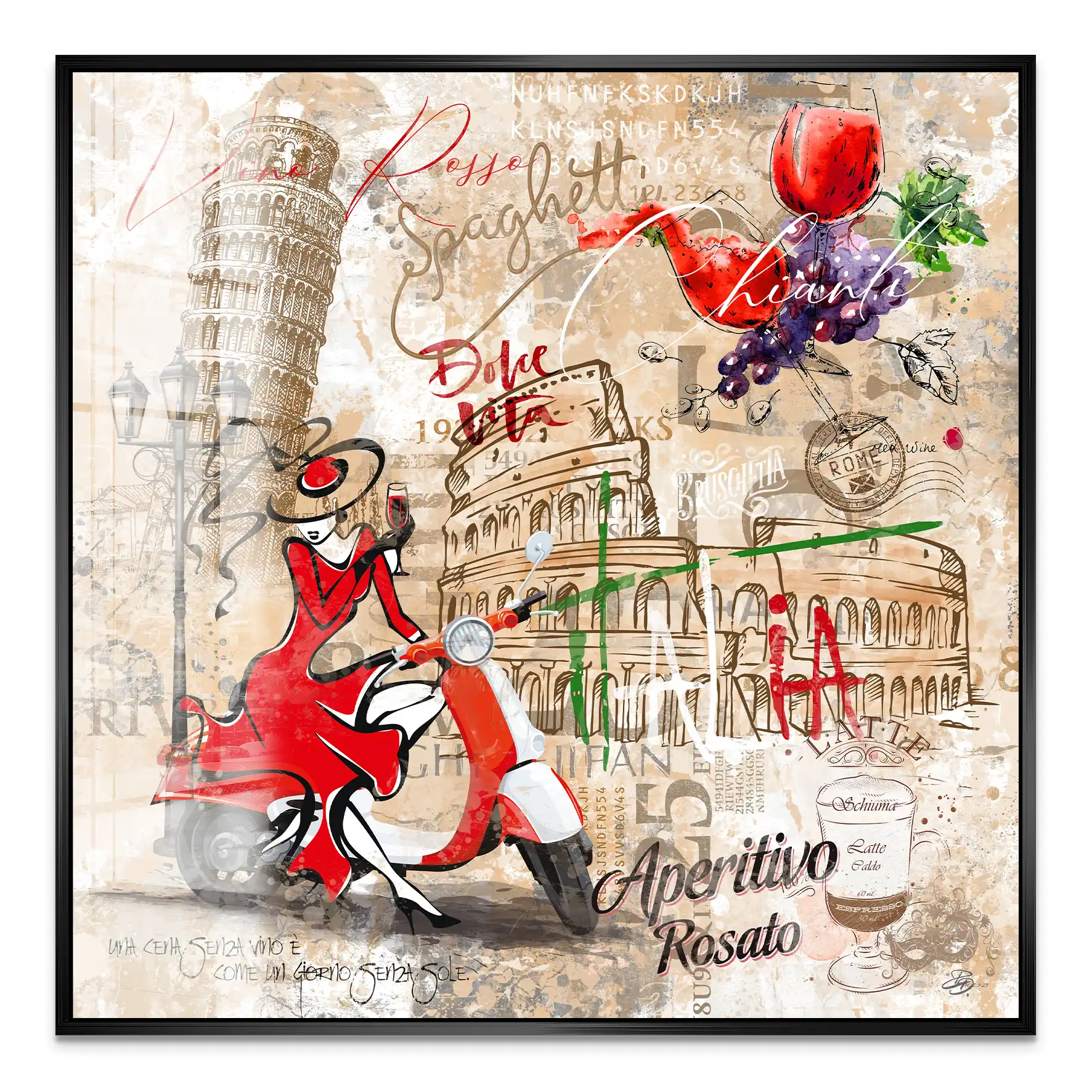 Italien Pop Art Acrylglas Bild INGALERIE