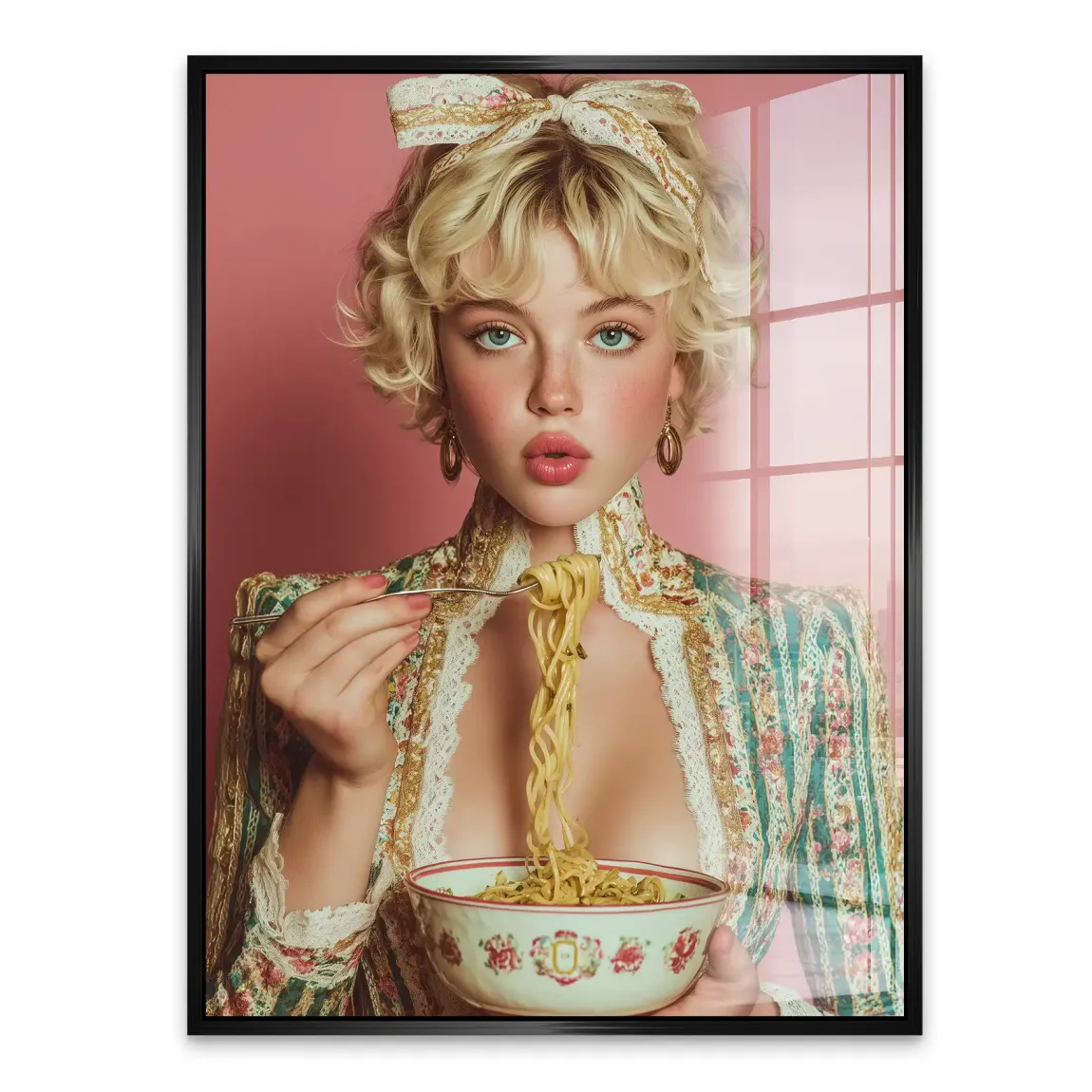 La Dolce Noodle Lady Acrylglasbild