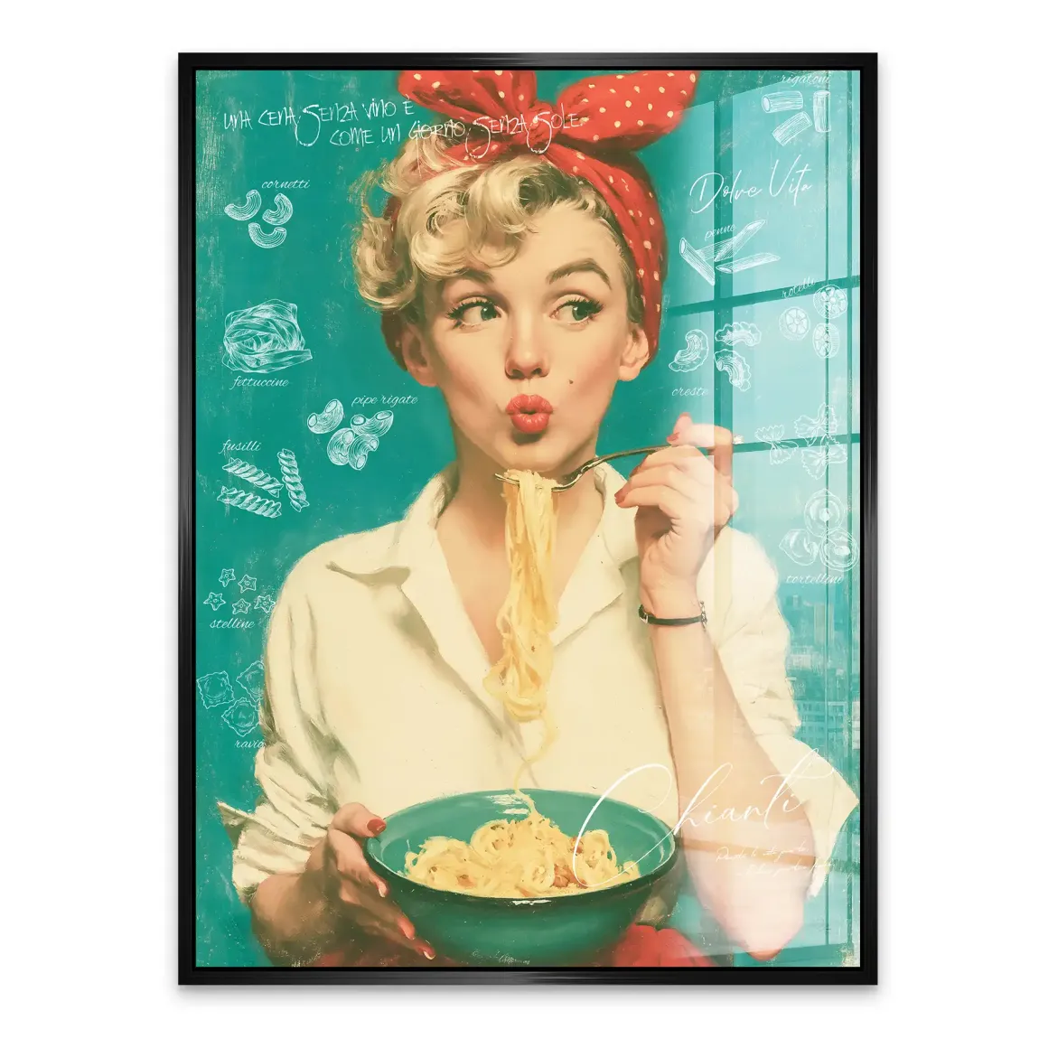 Marilyn Monroe Pasta Acrylglasbild