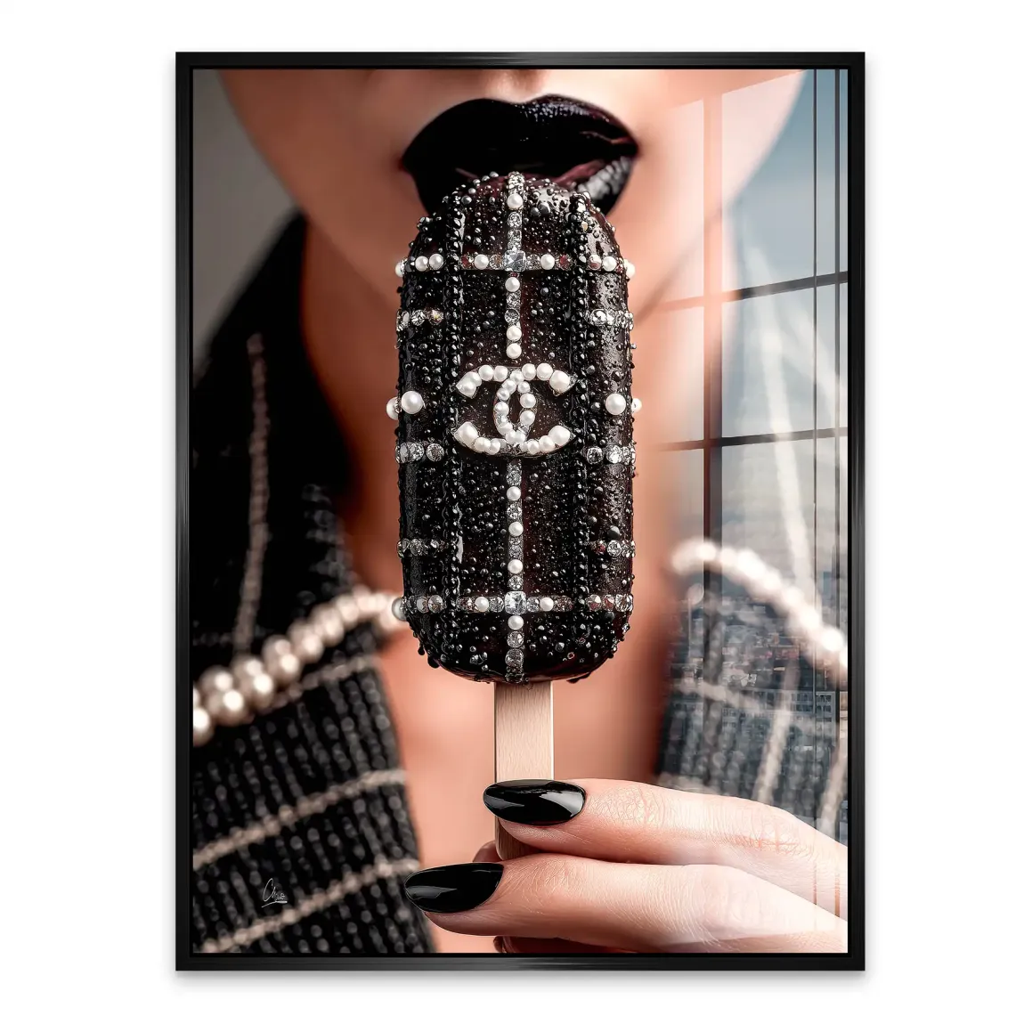 Black Pearl Ice Couture Acrylglasbild