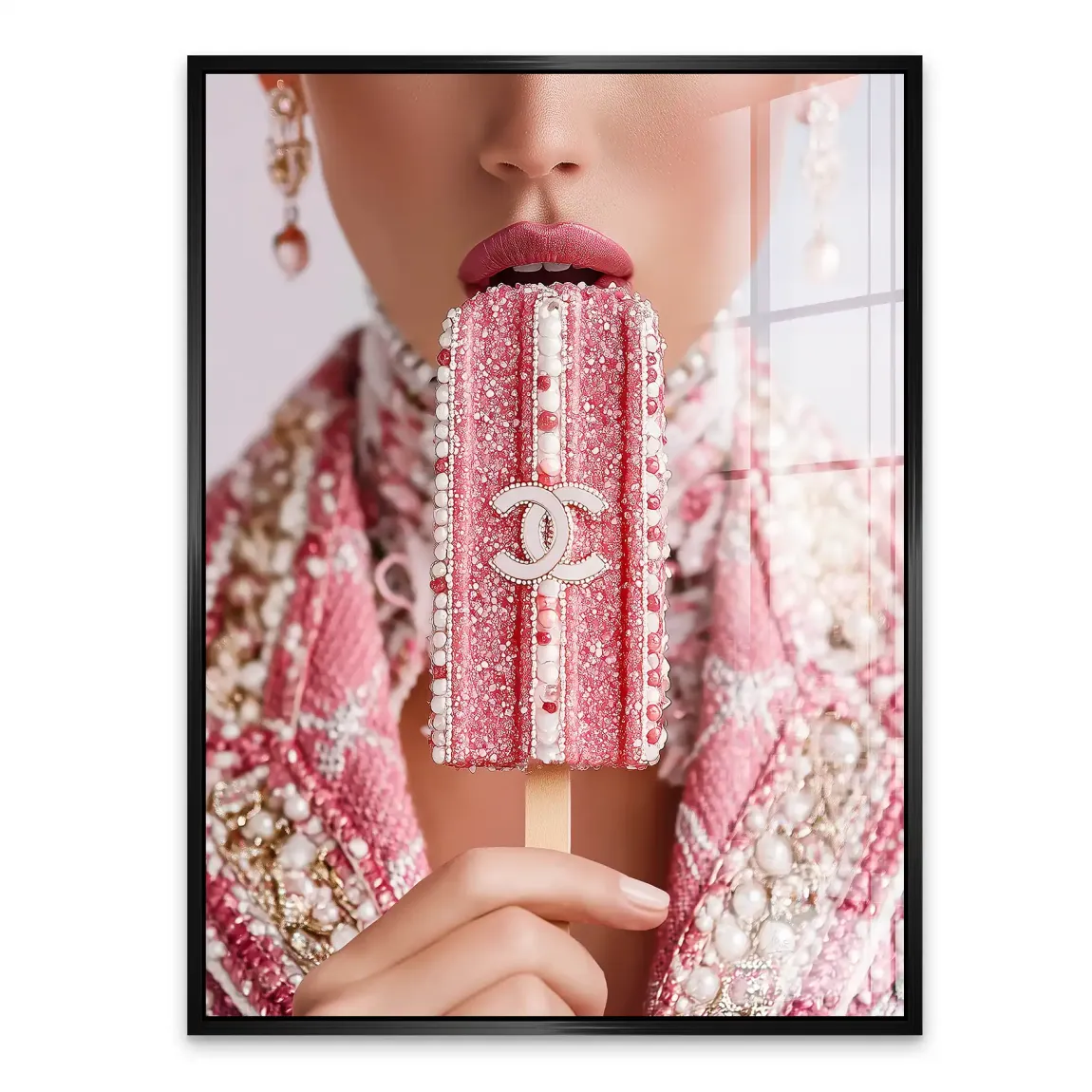 Pink Pearl Ice Couture Chanel Acrylglasbild