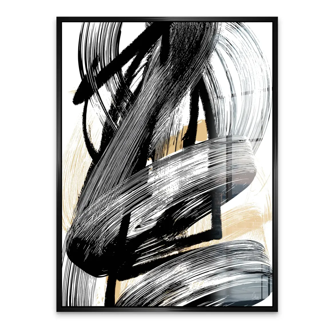 Black Motion Abstrakt Acrylglasbild