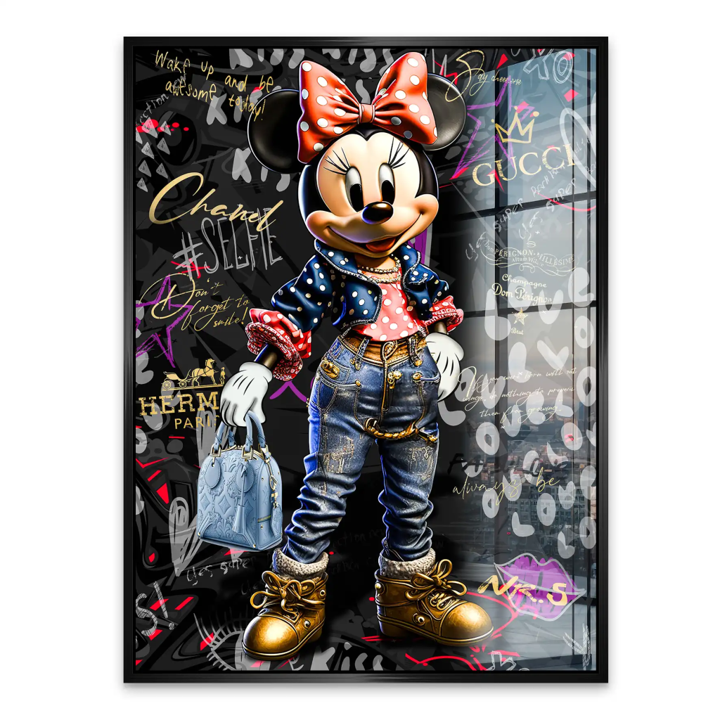 Minnie Maus Street Art Style Acrylglas Bild INGALERIE