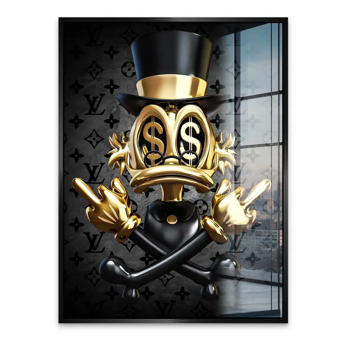 Money Skull Duck Acrylglasbild