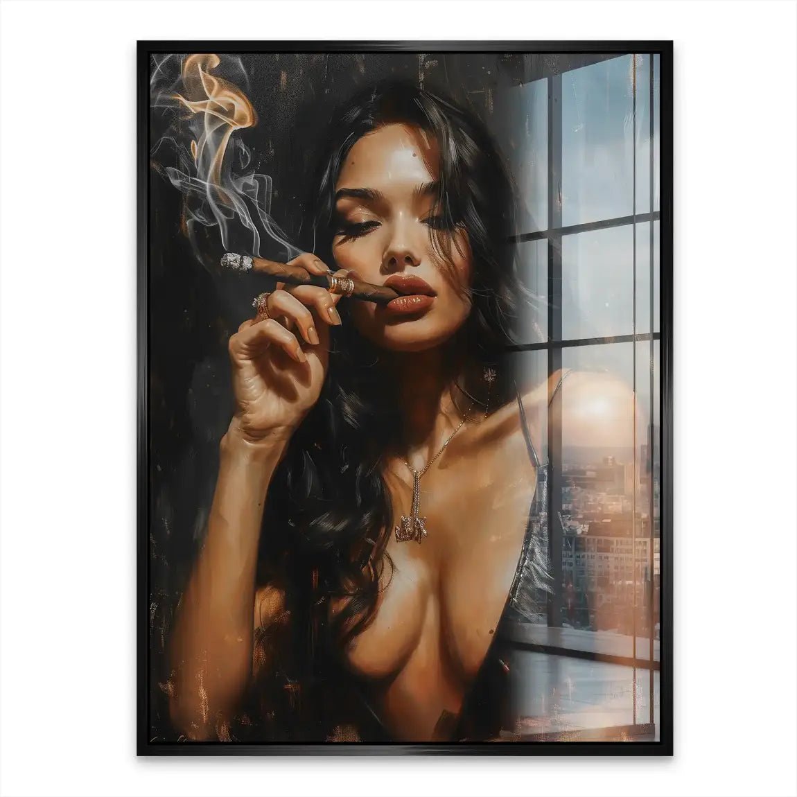 Smoking Girl Acrylglasbild INGALERIE