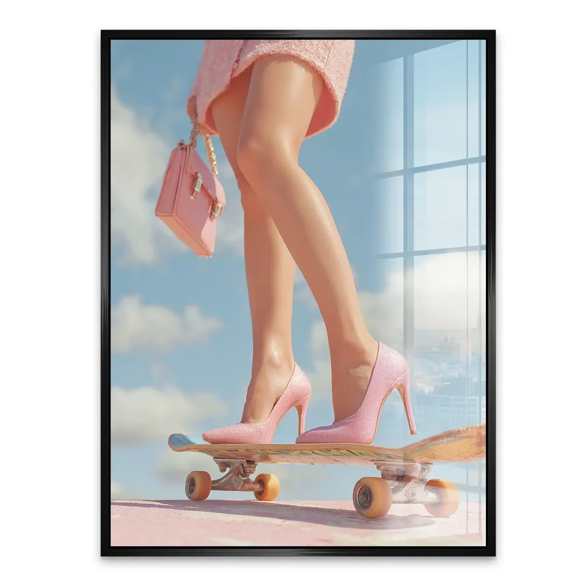 Pink Skate Acrylglasbild