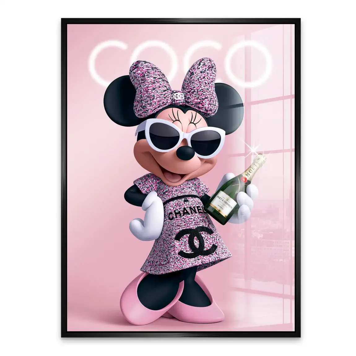 Minnie Maus Moet Acrylglasbild