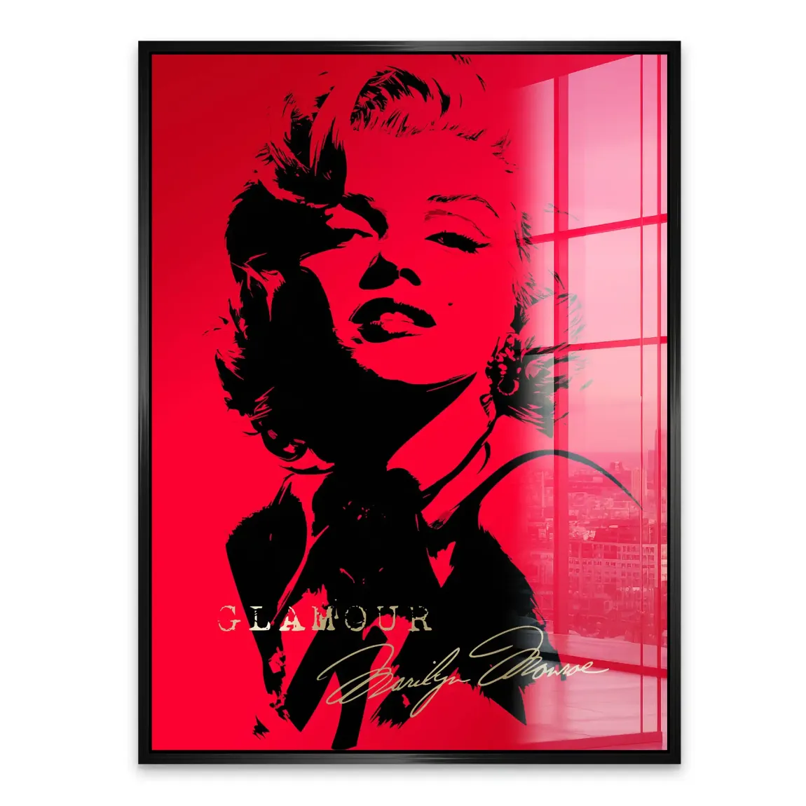 Marilyn Red Glamour Acrylglasbild