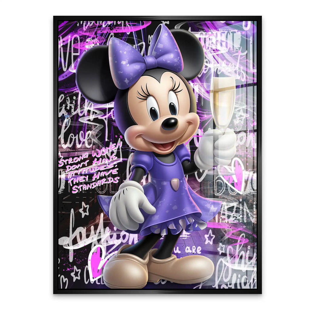 Minnie Maus Champagner Pop Art Acrylglas Bild INGALERIE