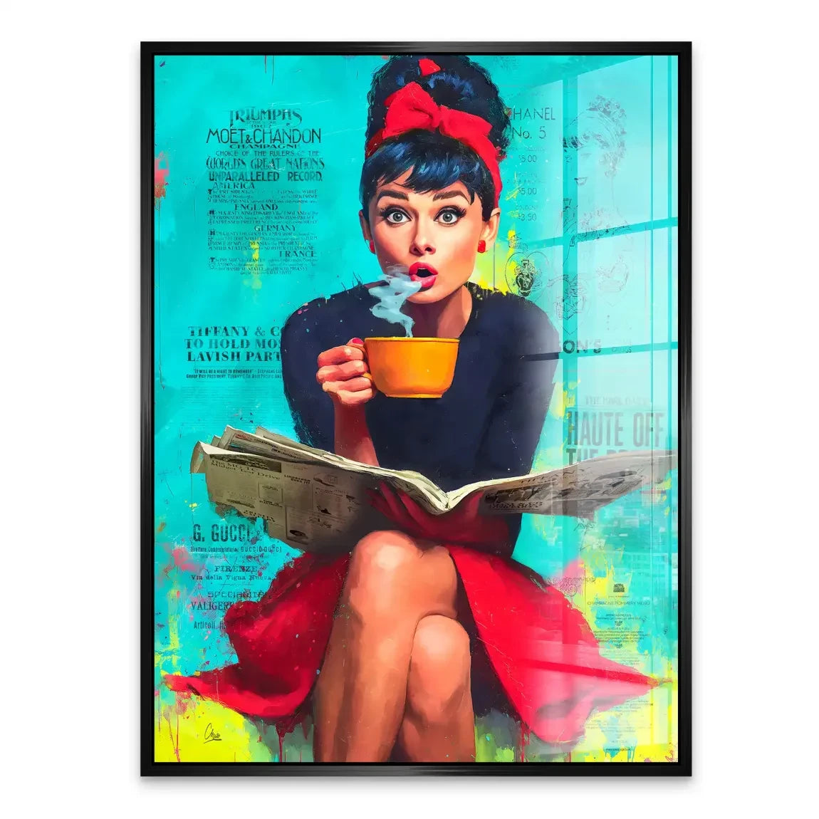 Audrey Heburn News Pop Art Acrylglas Bild INGALERIE