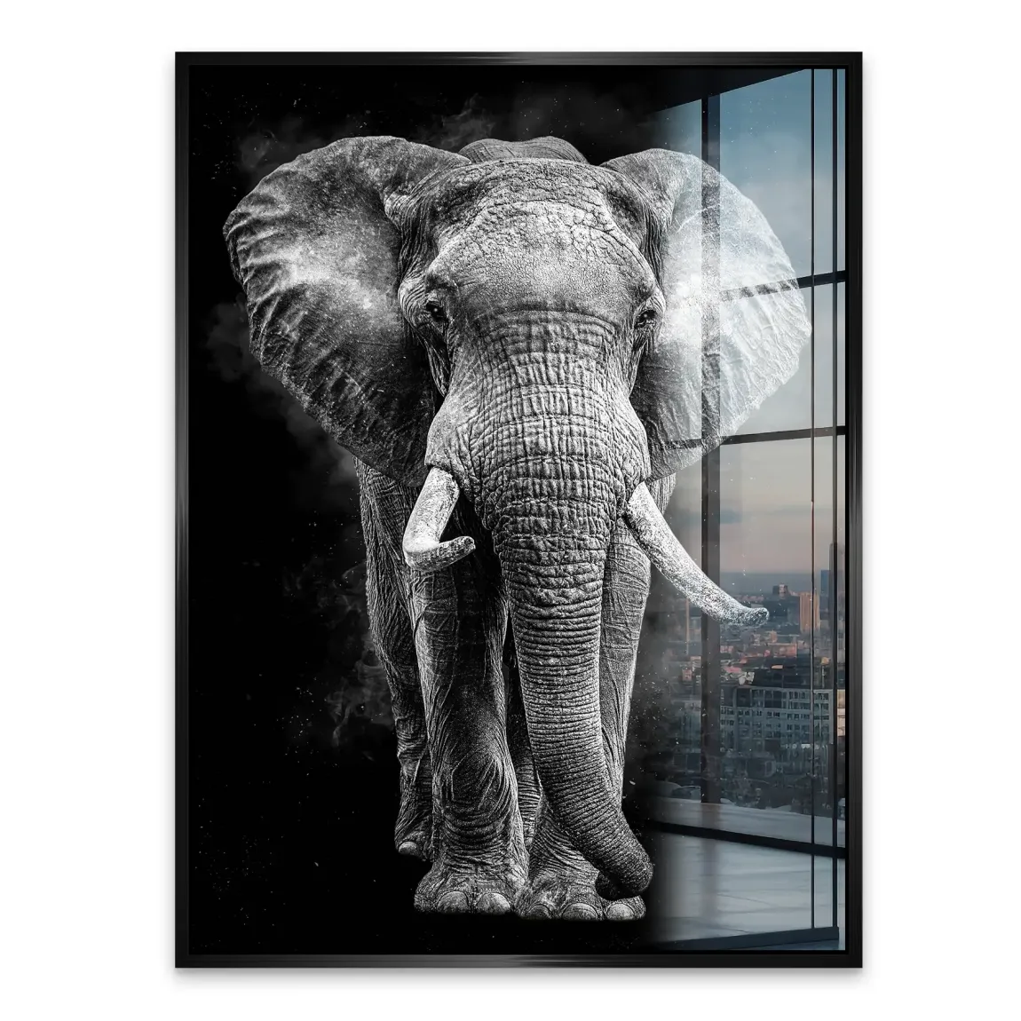 Elefant Noir Acrylglasbild