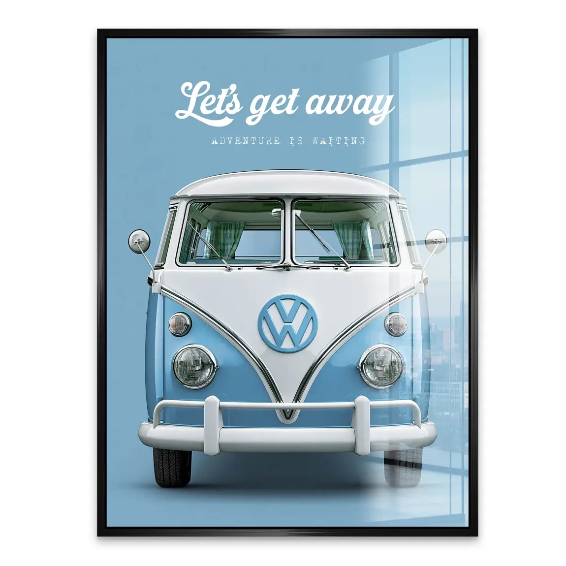 Blue VW Bulli Acrylglasbild