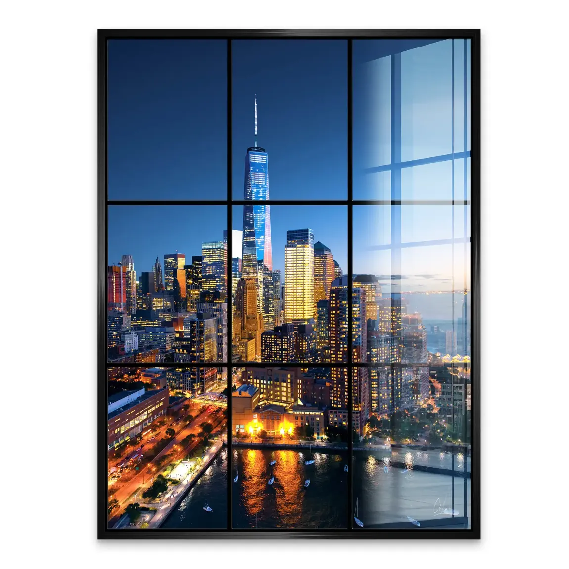 Skyline Lights New York Acrylglasbild