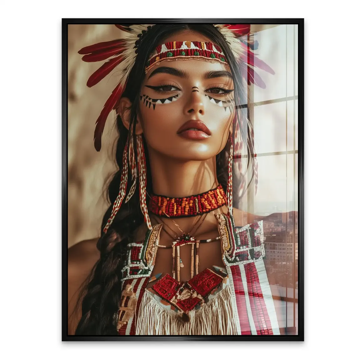 Die Indianerin Acrylglasbild