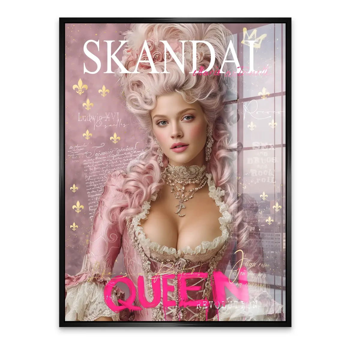Marie Antoinette Skandal Pop Art Acrylglasbild