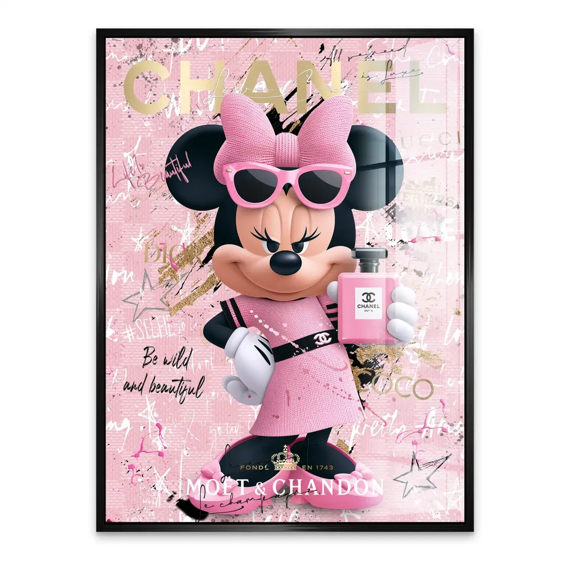 Minnie Maus Rosé Coco Acrylglasbild