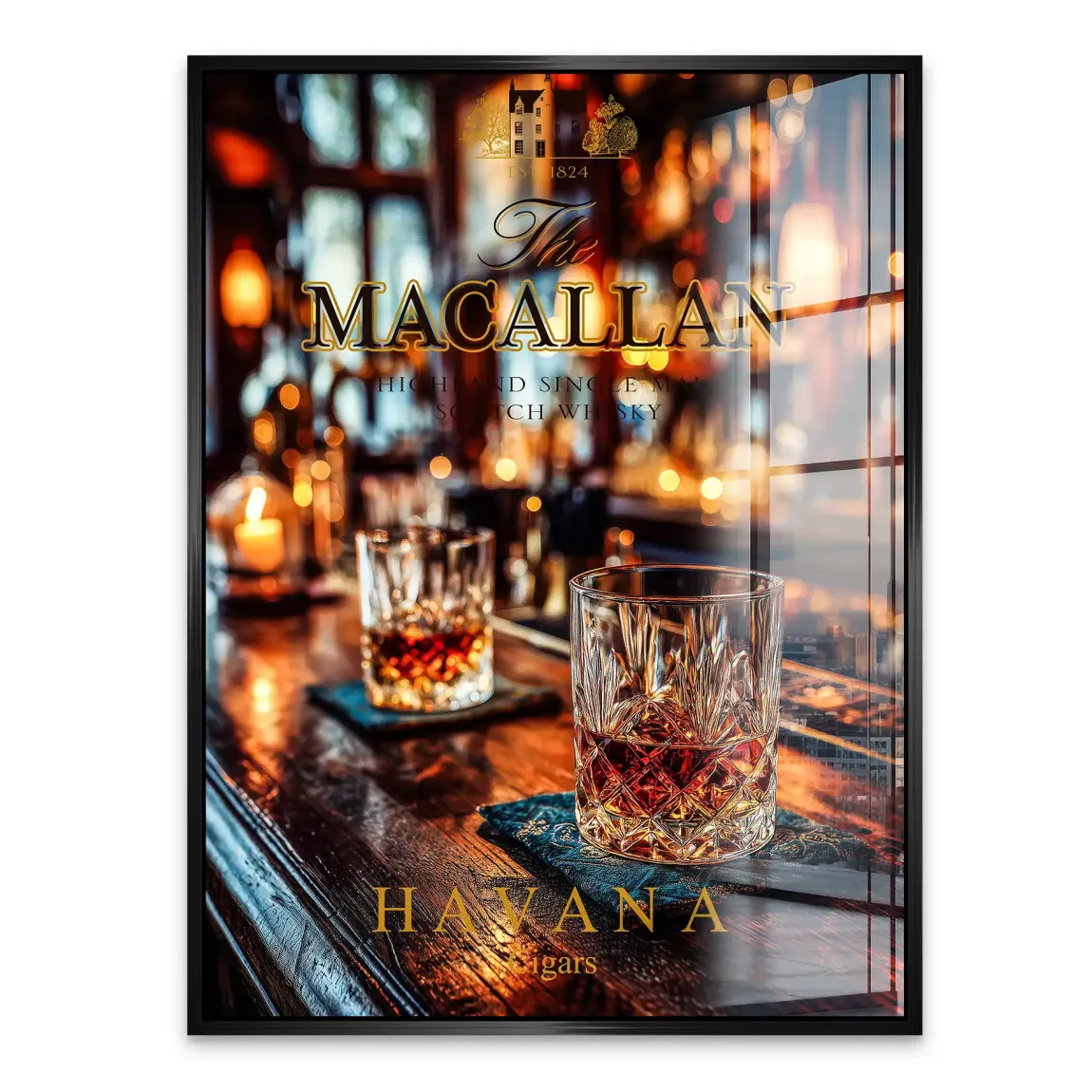 Havana Nights Whisky Acrylglasbild