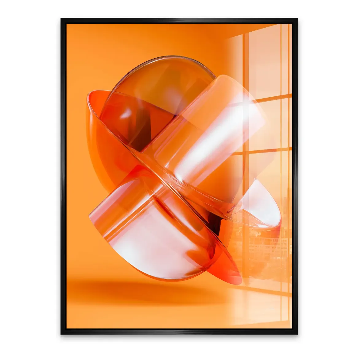 Orange Amber Abstrakt Acrylglasbild